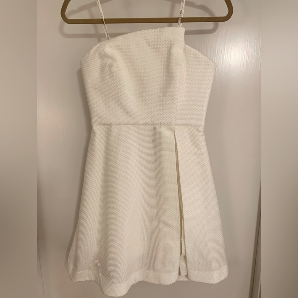 Halston Heritage White Strapless Dress